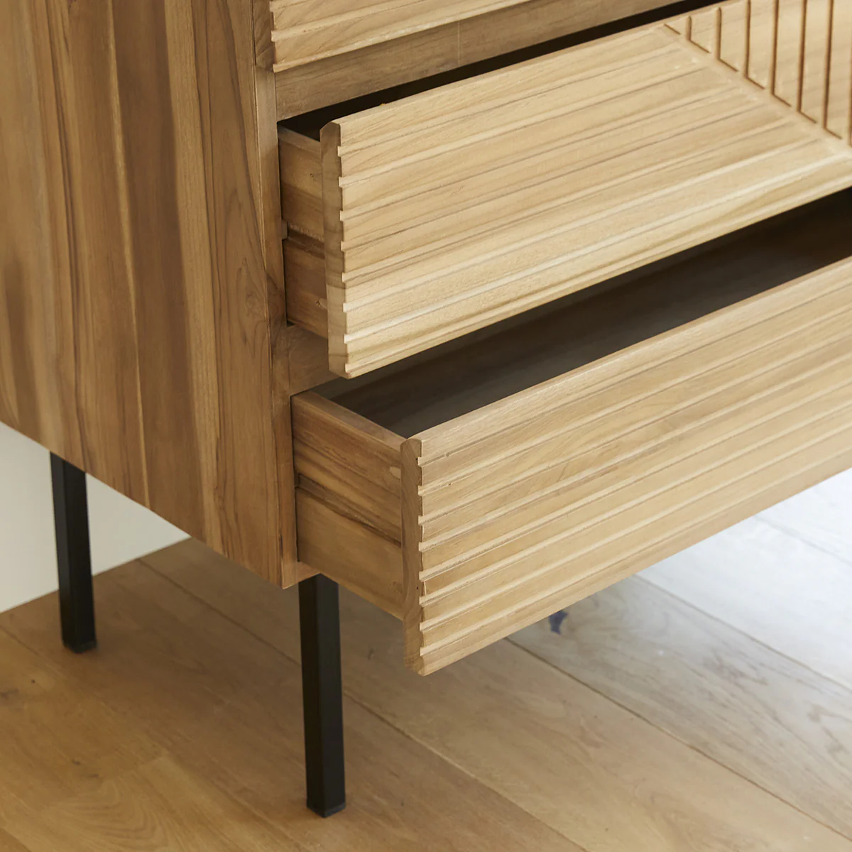 Commode en teck massif 95 cm - Image 5