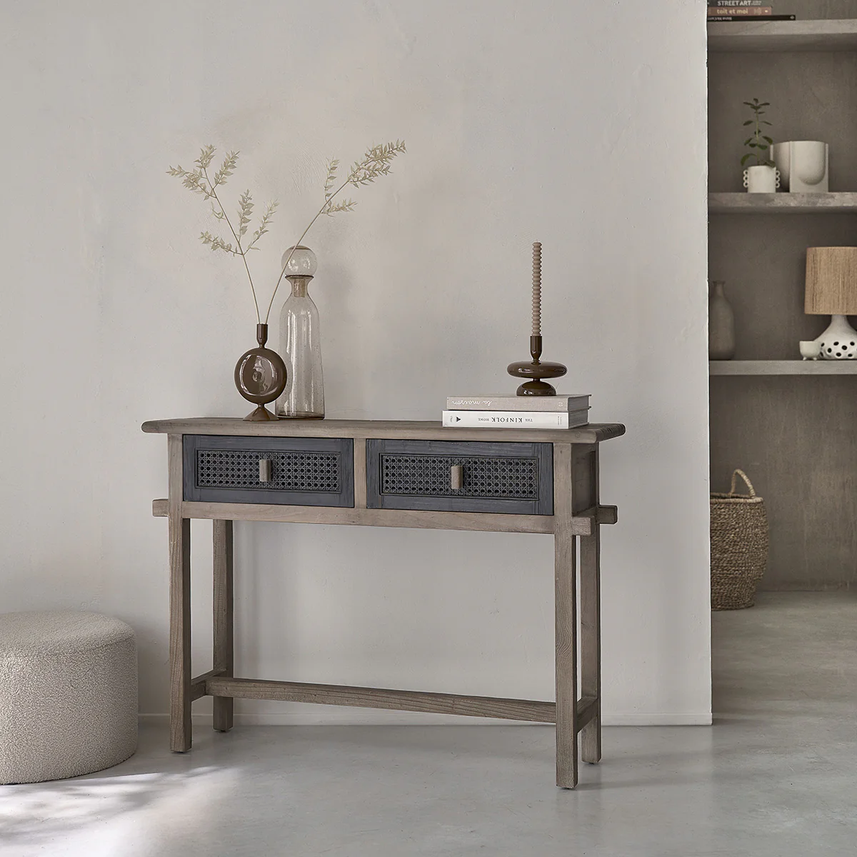 Console en bois recyclé massif 110 cm - Image 3