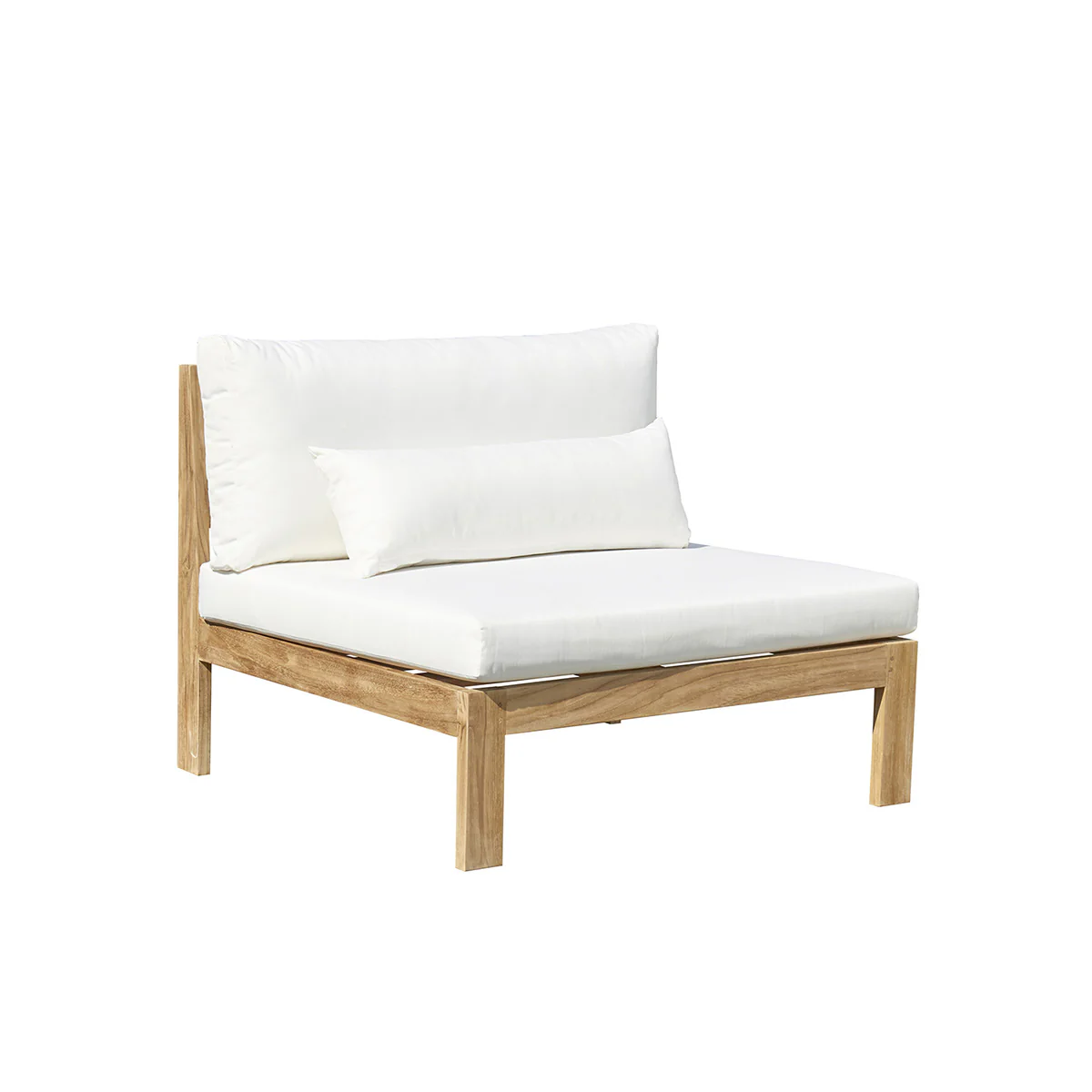 Fauteuil de jardin en teck massif blanc - Image 2