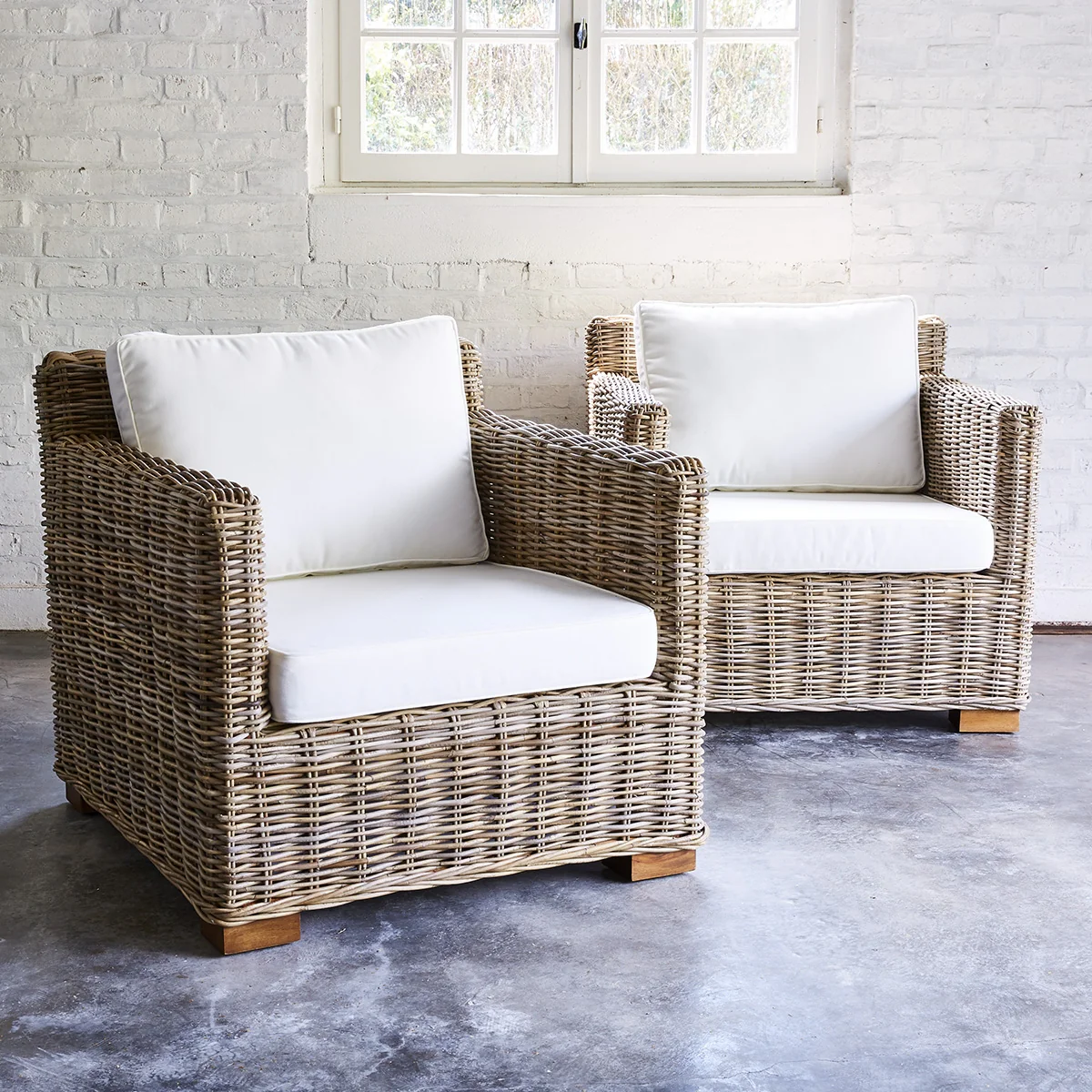 Fauteuil de jardin en kubu naturel (lot de 2) - Image 3