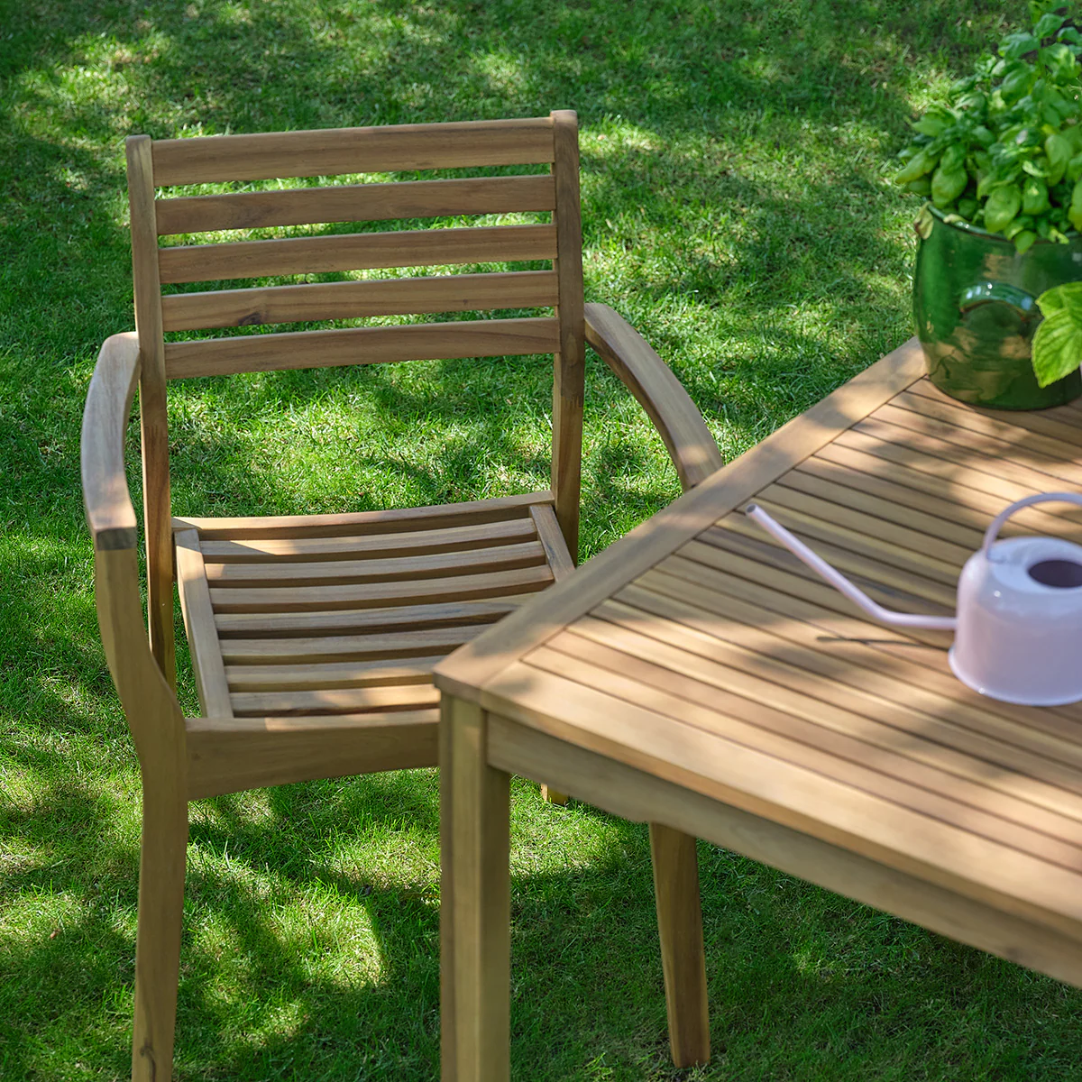 Fauteuil de jardin en acacia massif huilé (lot de 4) - Image 5