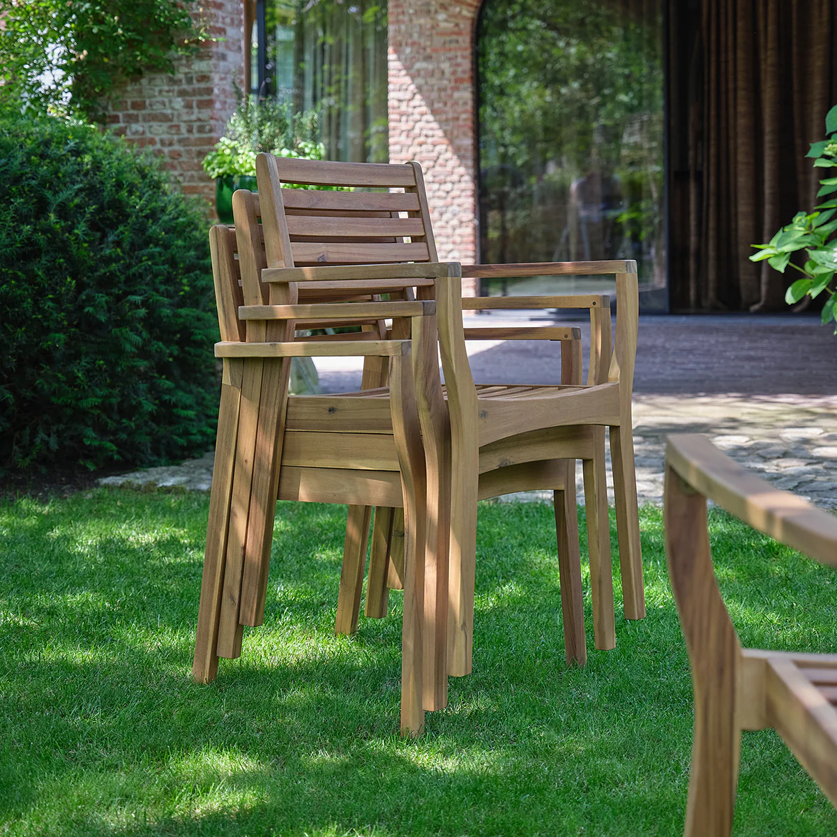 Fauteuil de jardin en acacia massif huilé (lot de 4) - Image 6