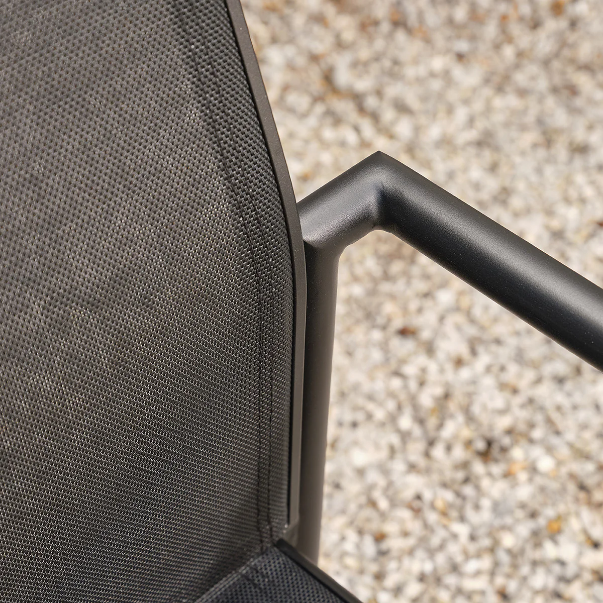 Fauteuil de jardin en aluminium et textilène noir mat (lot de 2) - Image 3