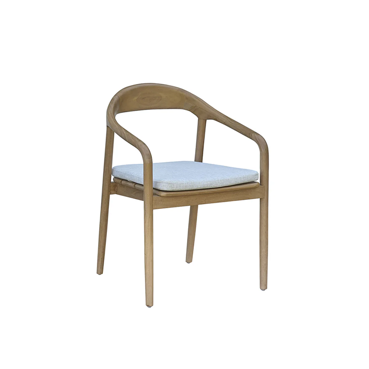 Fauteuil de jardin en teck massif avec coussin grĂšge - Image 2