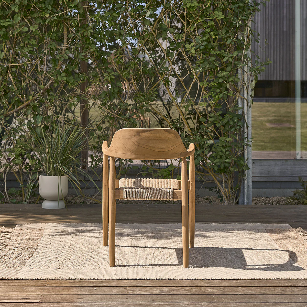 Fauteuil de jardin en teck massif et cordage (lot de 2) - Image 7