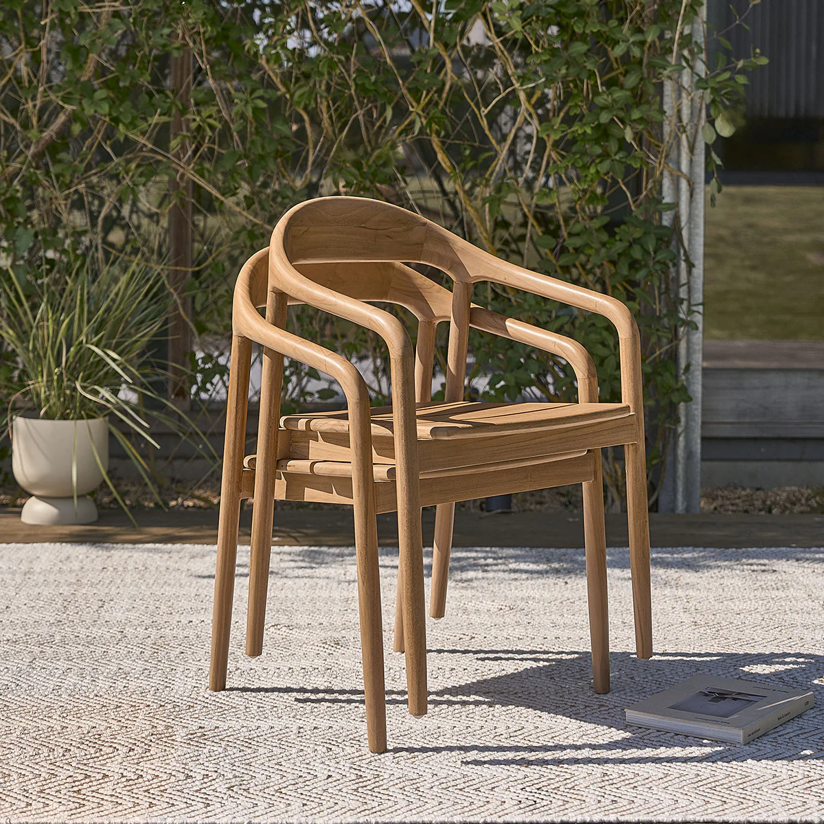 Fauteuil de jardin en teck massif (lot de 2) - Image 4