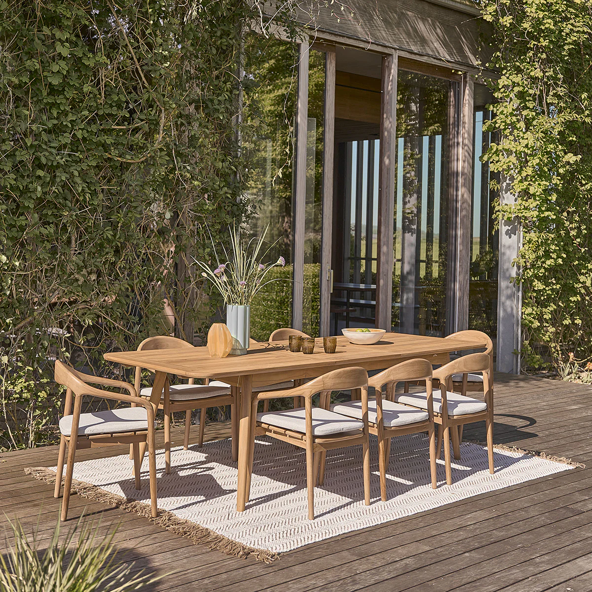 Fauteuil de jardin en teck massif (lot de 2) - Image 7
