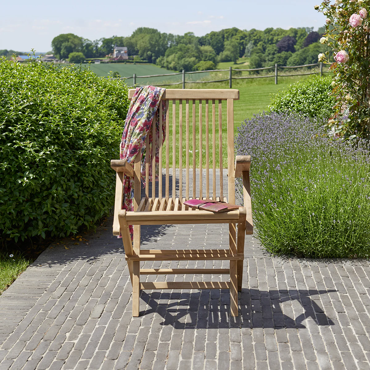 Fauteuil de jardin en teck massif pliant - Image 3
