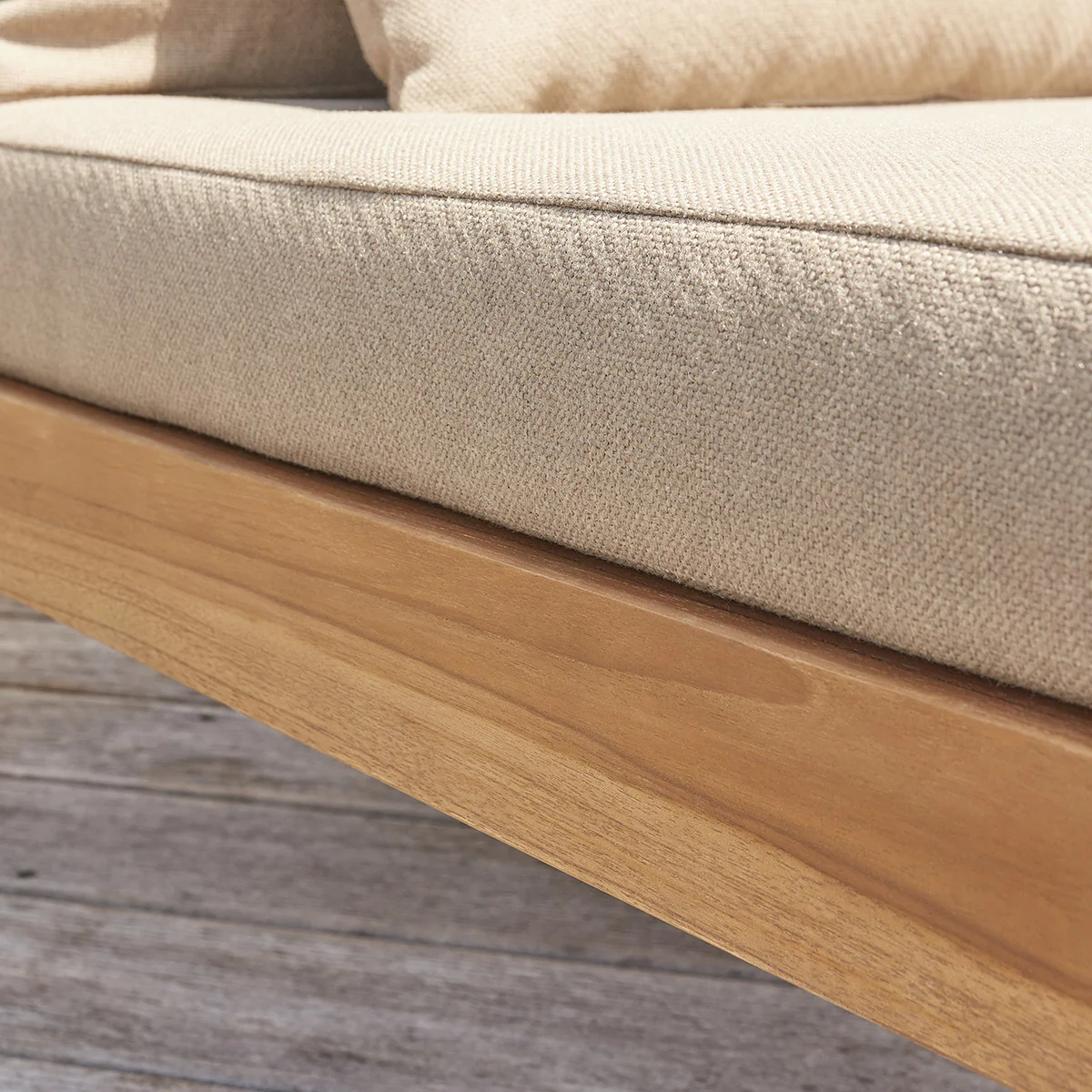 Fauteuil de jardin en teck massif taupe - Image 3
