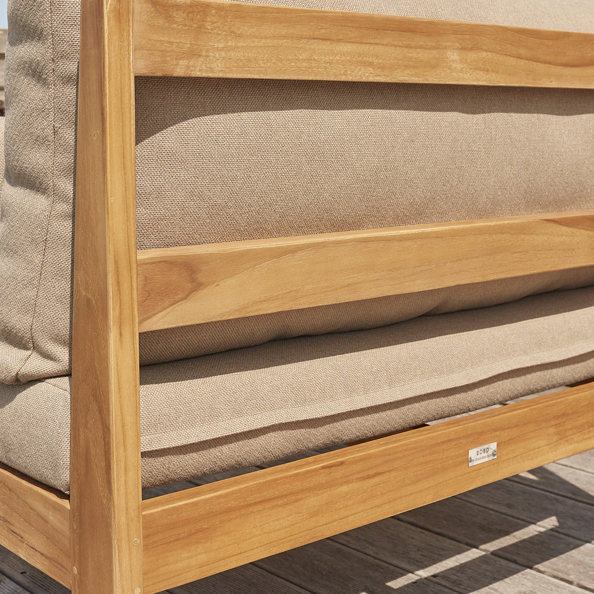 Fauteuil de jardin en teck massif taupe - Image 5