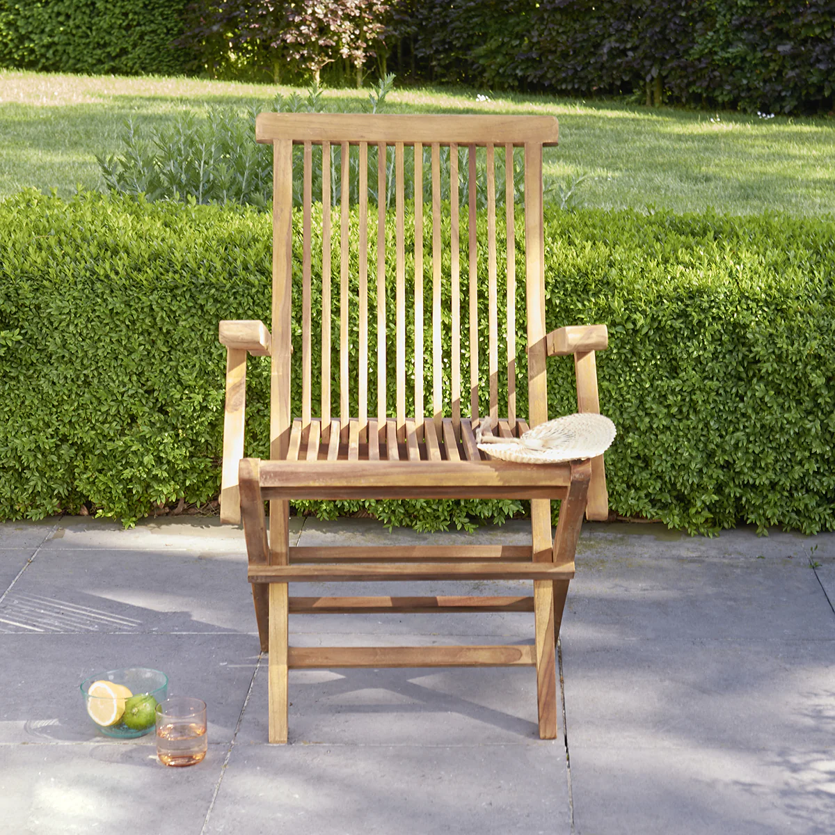 Fauteuil de jardin en teck huilé massif pliant (lot de 4) - Image 4