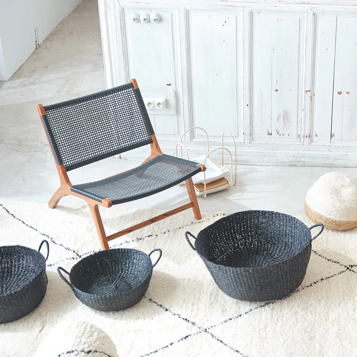 Fauteuil en teck massif et tissage - Image 6