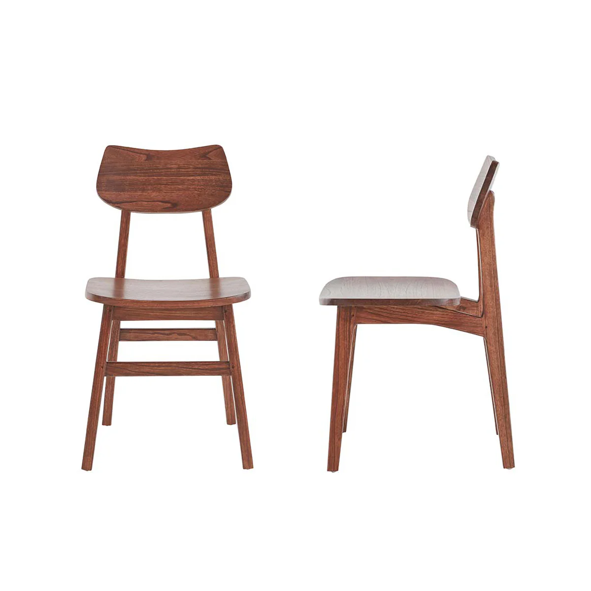 Lot de 2 chaises en mindi massif finition noyer - Image 2