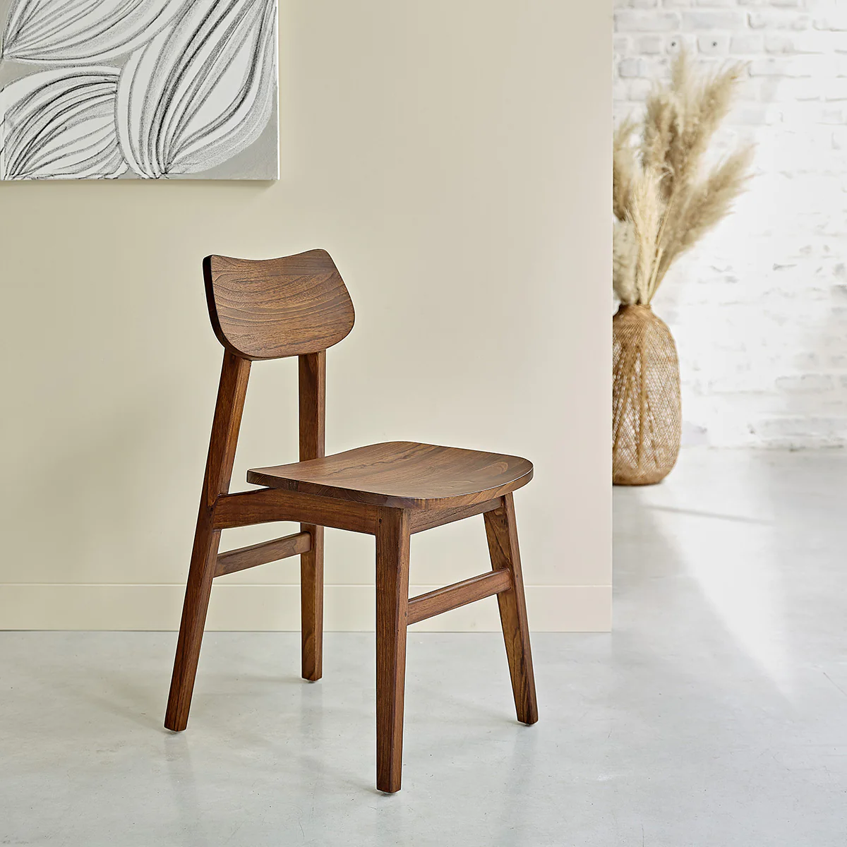 Lot de 2 chaises en mindi massif finition noyer - Image 3