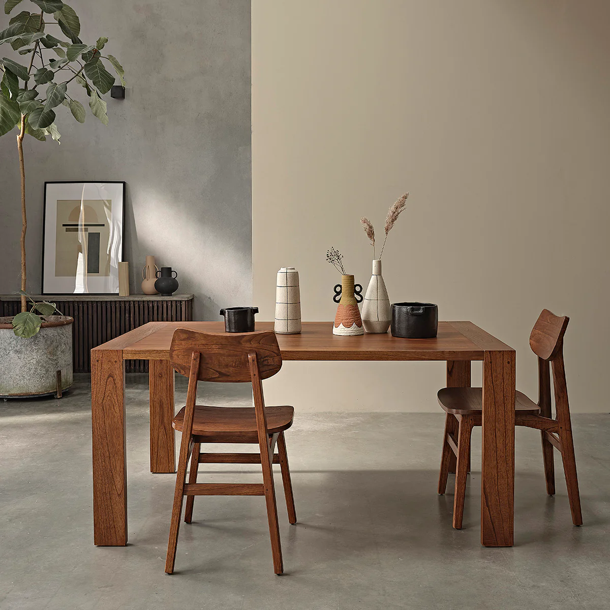 Lot de 2 chaises en mindi massif finition noyer - Image 6