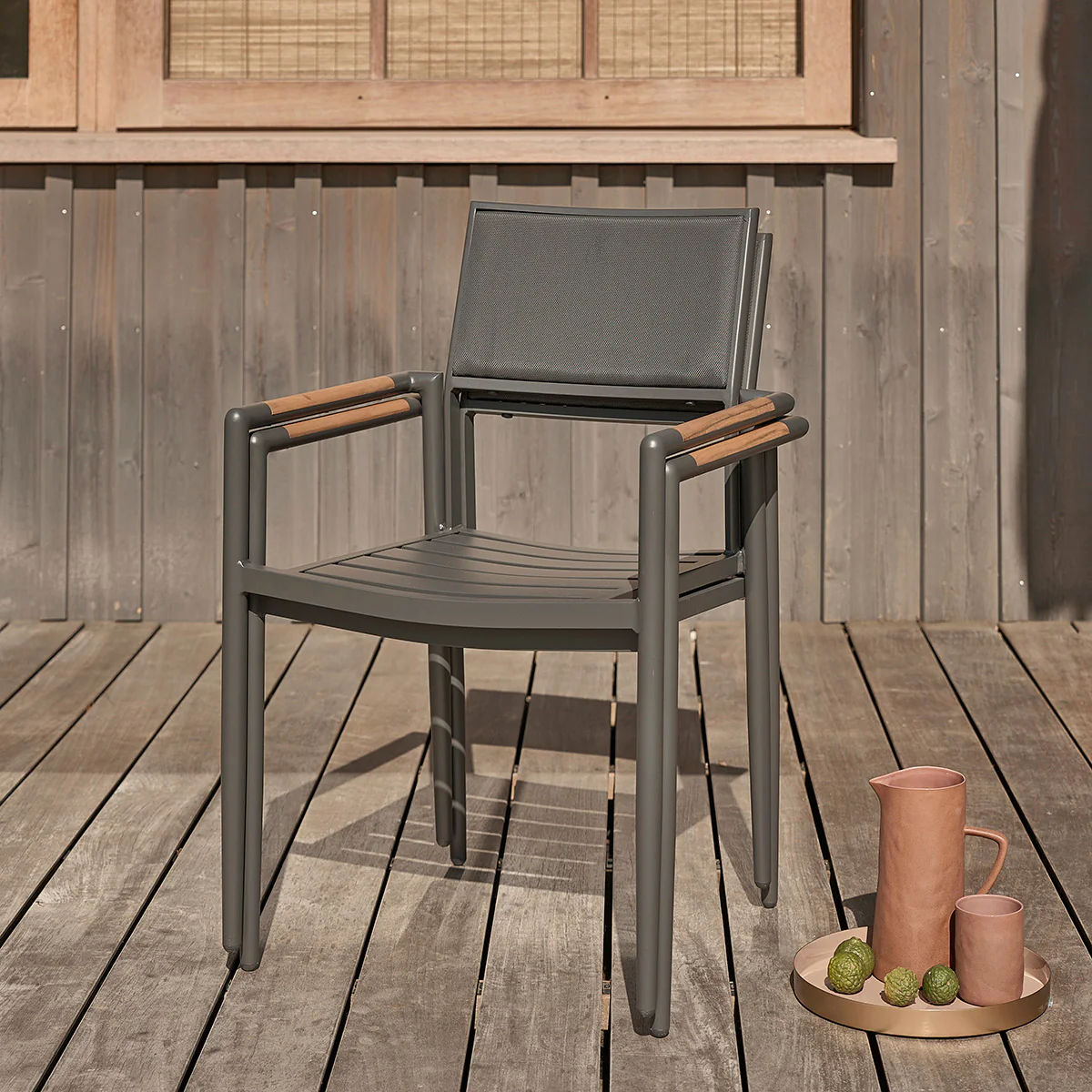 Fauteuil de jardin en teck massif et aluminium (lot de 2) - Image 6