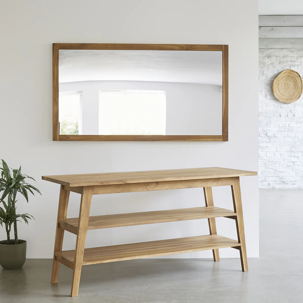 Meuble de salle de bain en teck massif 2 planches 150 cm - Image 3