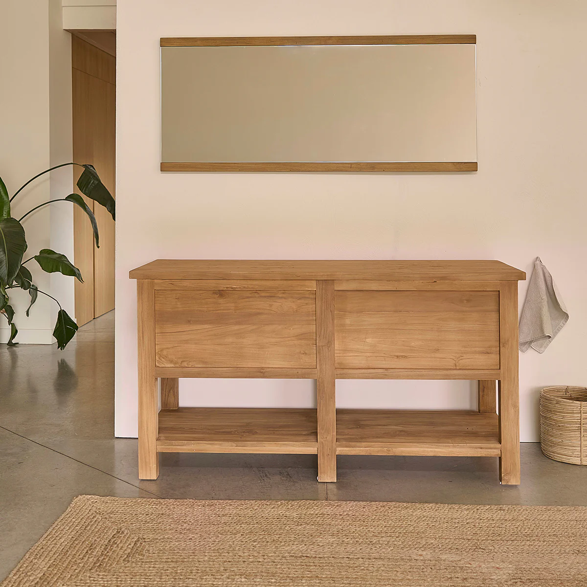 Meuble de salle de bain en teck massif 150 cm - Image 7