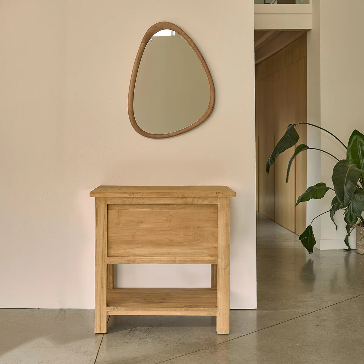 Meuble sous vasque en teck massif recyclé 82 cm - Image 9