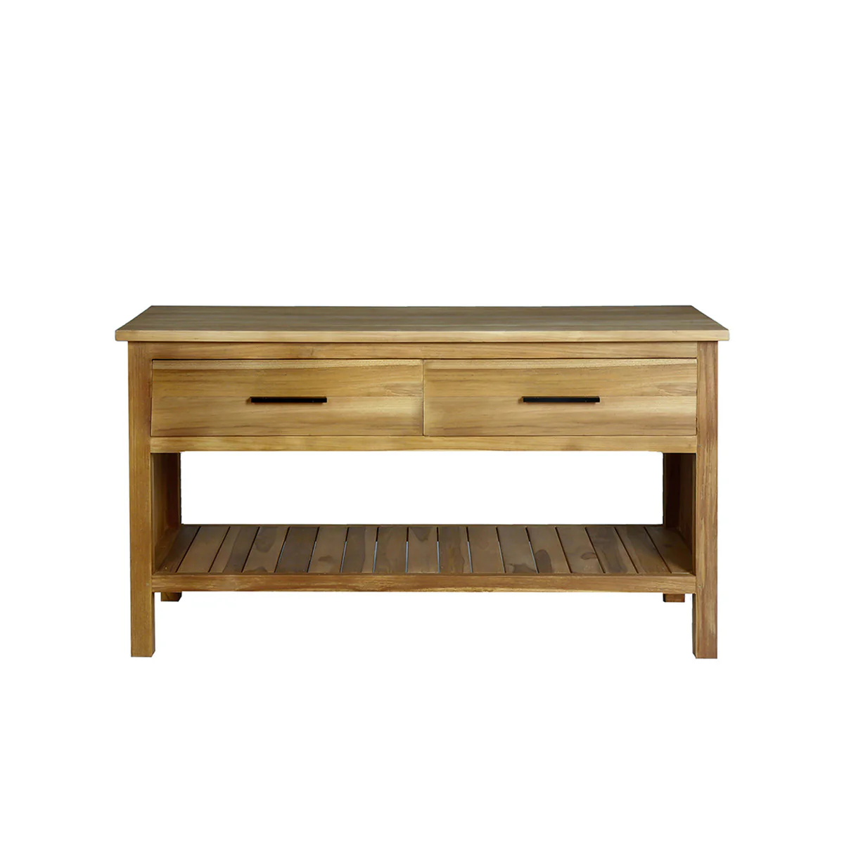 Meuble sous vasque en teck massif 135 cm - Image 2