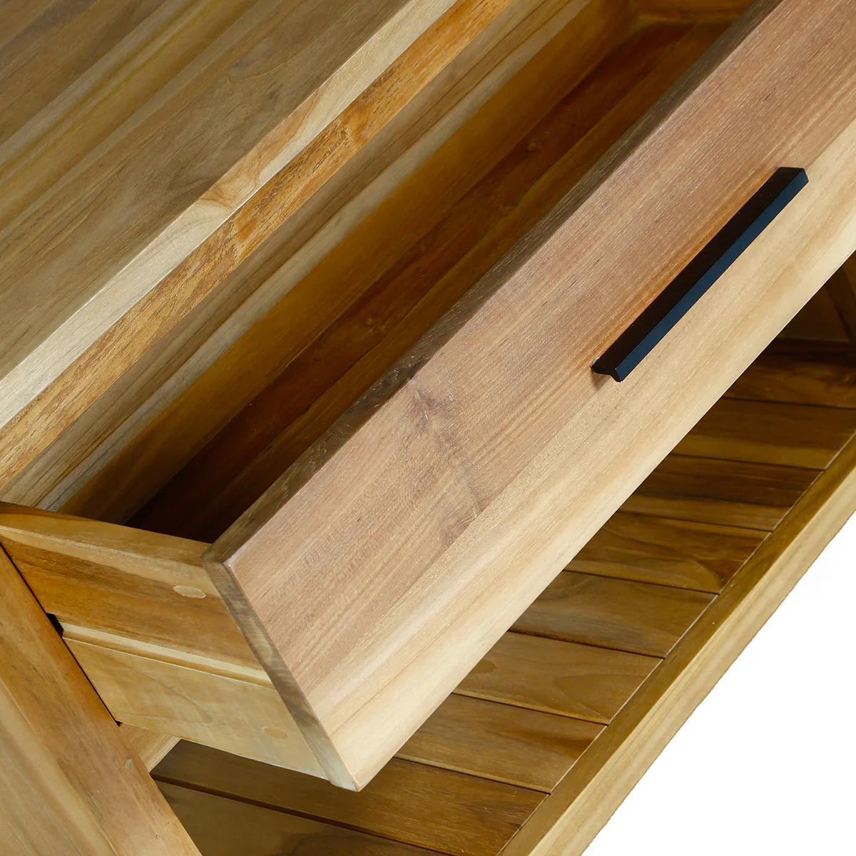 Meuble sous vasque en teck massif 90 cm - Image 4
