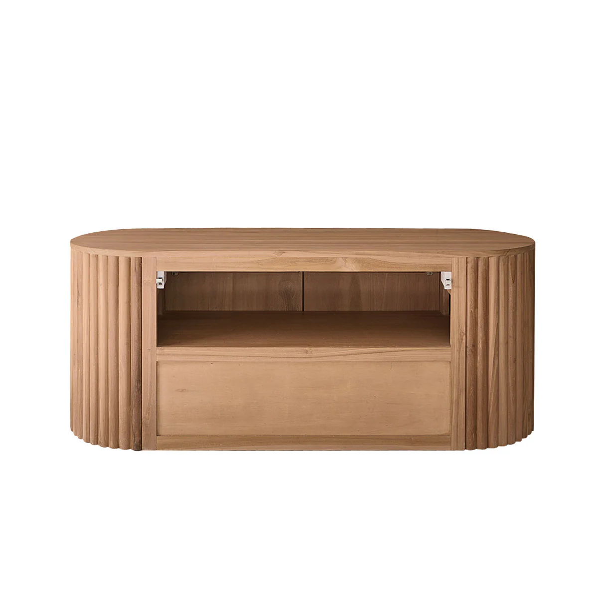 Meuble de salle de bain en teck massif suspendu 140 cm - Image 6