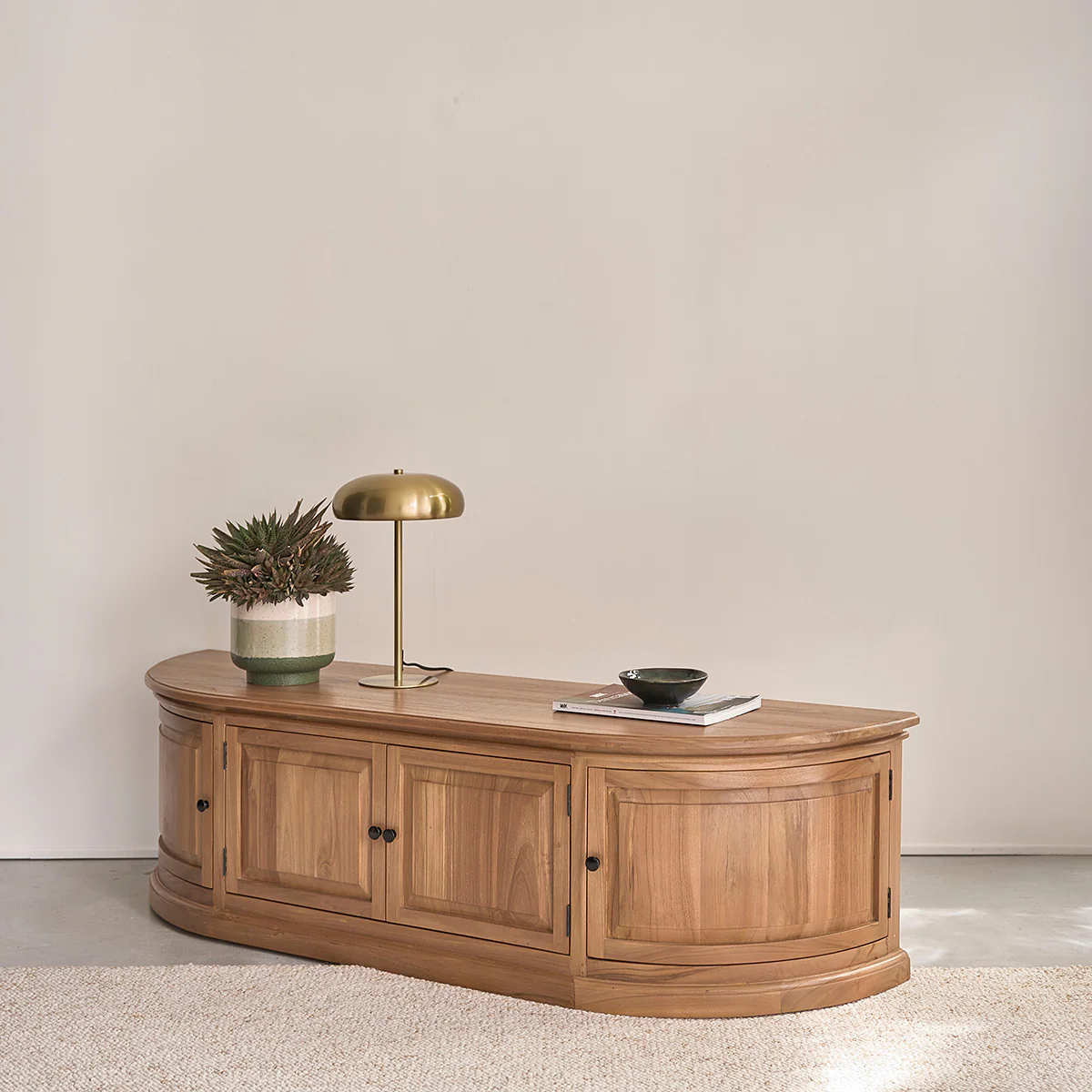 Meuble TV en bois de teck 160 cm - Image 3