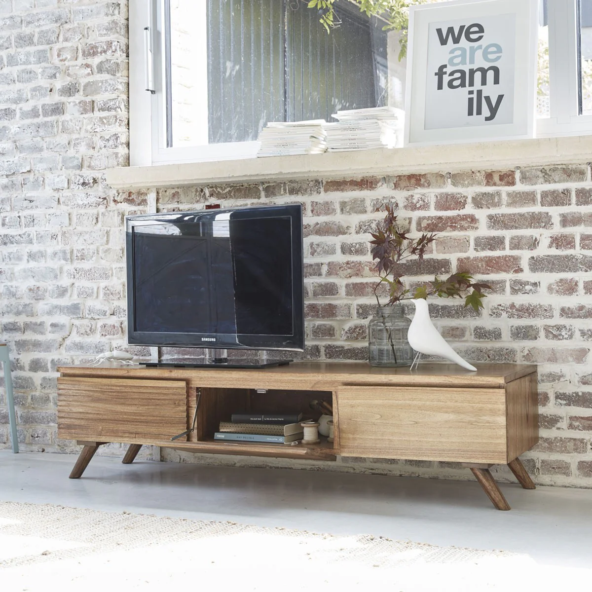 Meuble TV en mindi massif 150 cm - Image 3