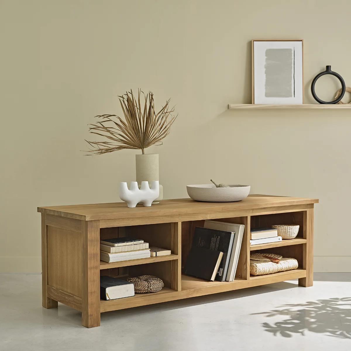Meuble TV en teck massif 150 cm - Image 3
