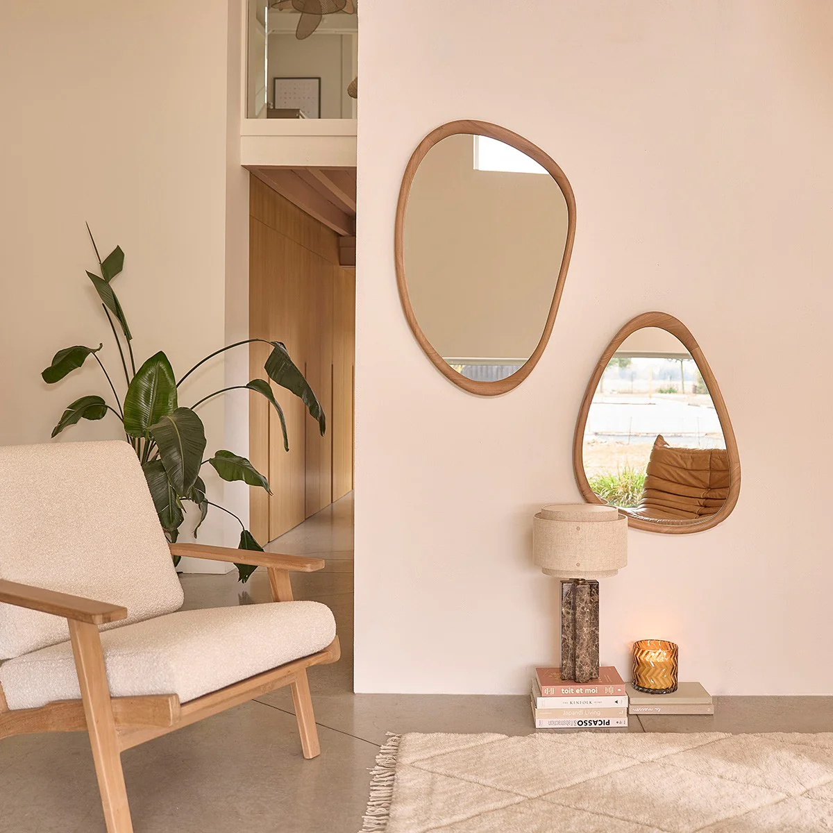 Miroir en teck massif 75x60 cm - Image 6