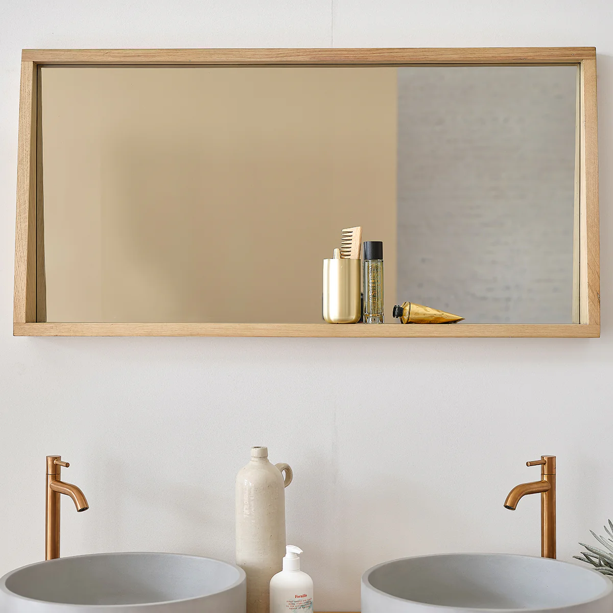 Miroir rectangulaire en chĂȘne massif 100x50 cm - Image 3