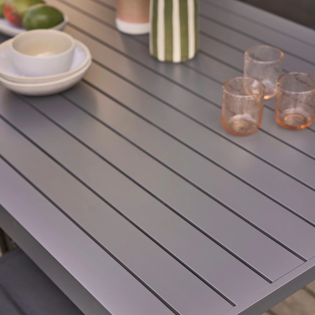 Salon de jardin en aluminium extensible gris 6/8 pers. - Image 6