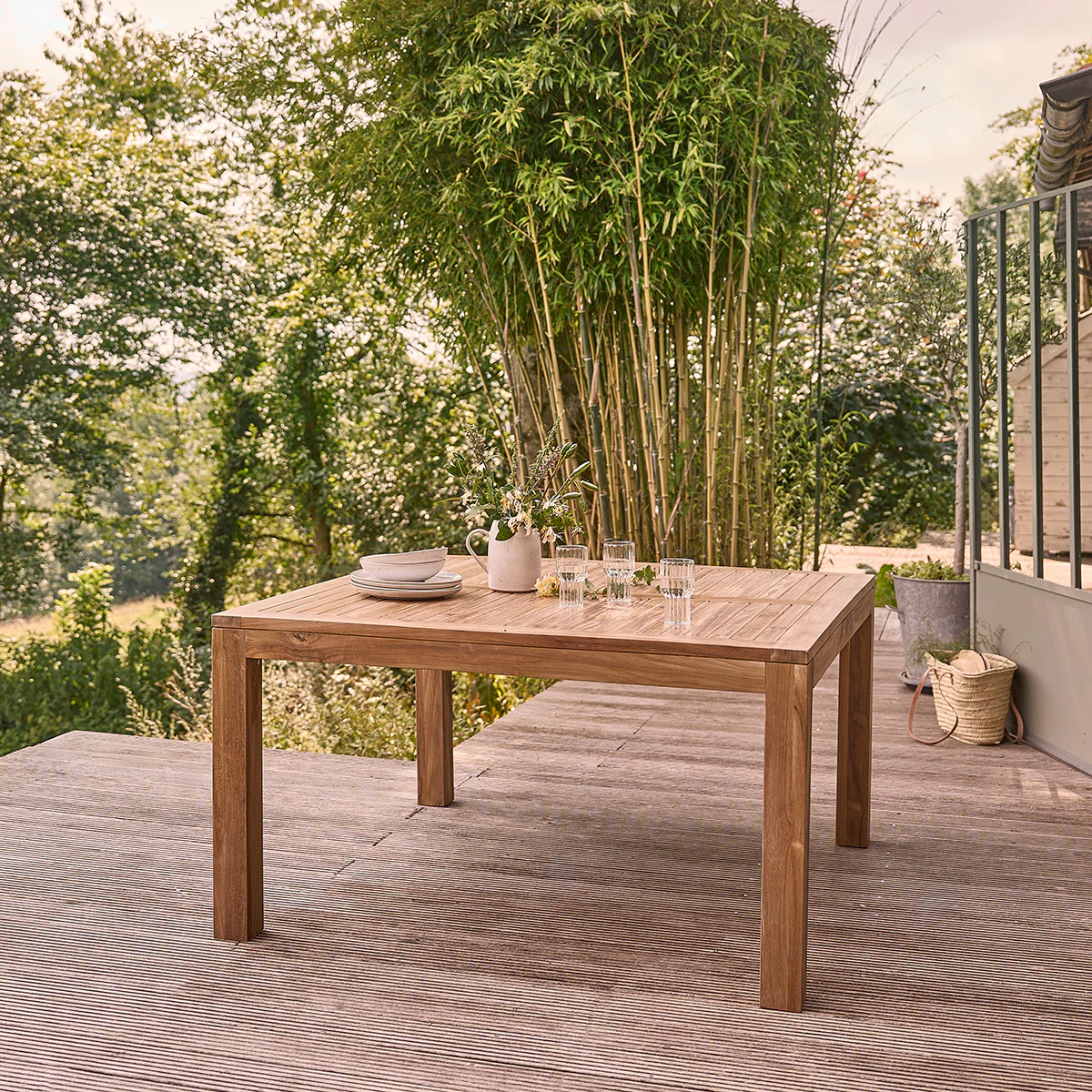 Salon de jardin en teck massif 8 pers. - Image 5
