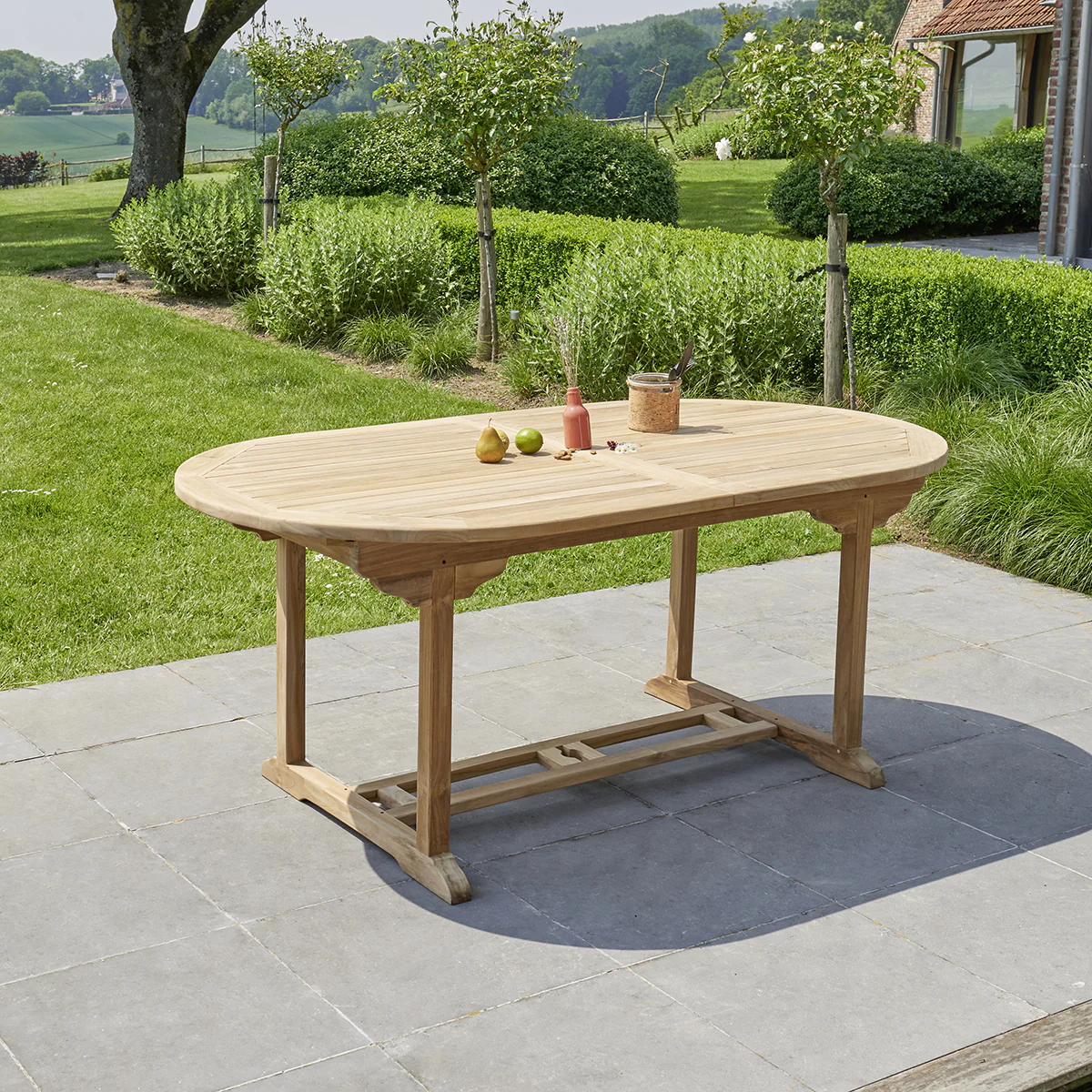 Salon de jardin en teck massif extensible 8/10 pers. - Image 3