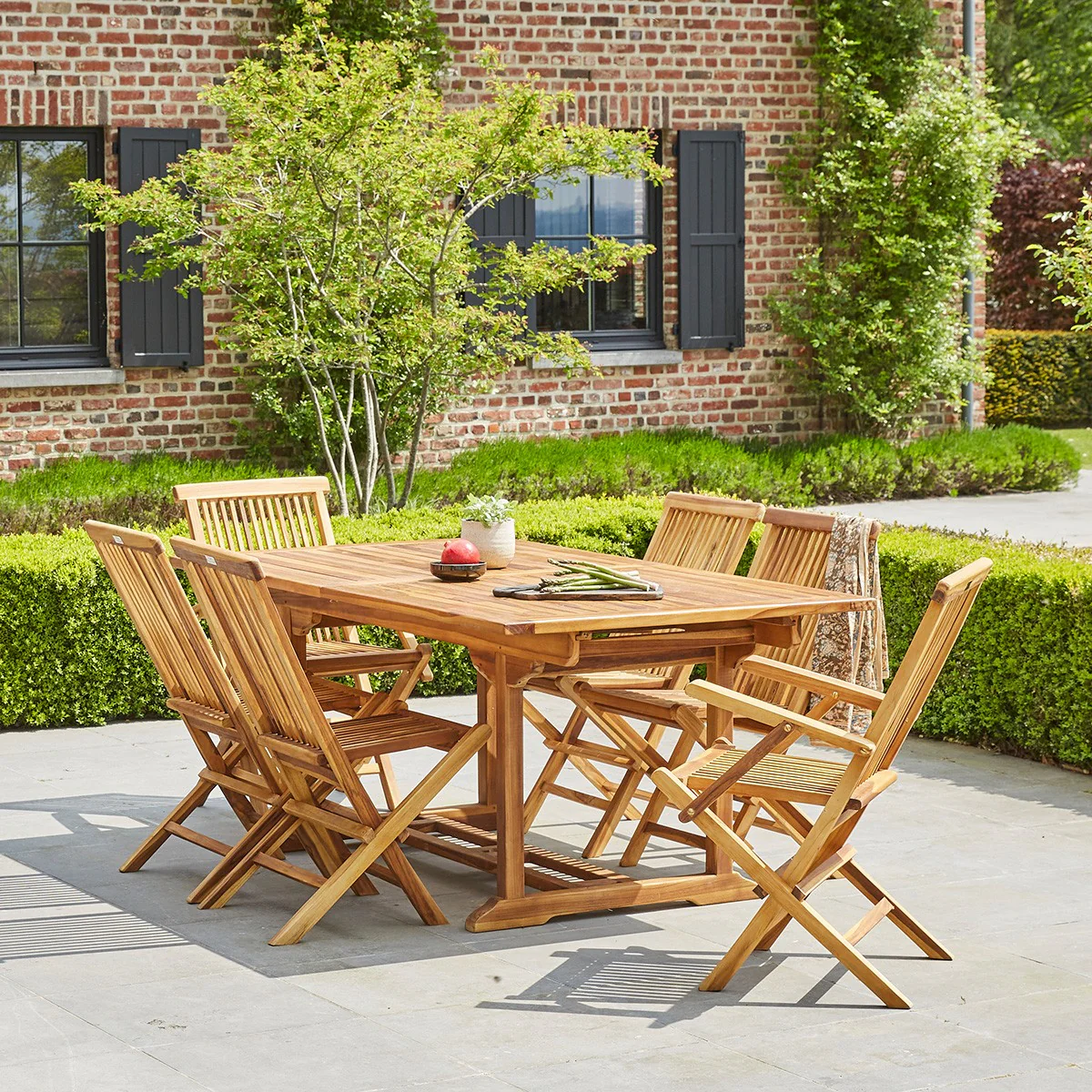Salon de jardin en teck massif extensible 8/10 pers. - Image 3