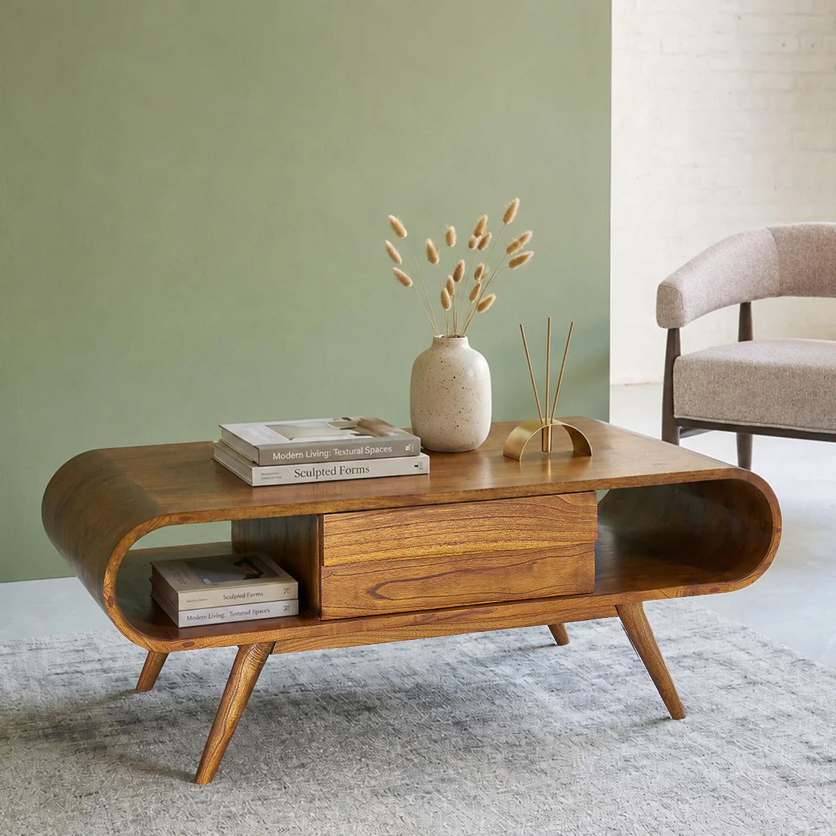 Table basse en mindi massif 120 cm