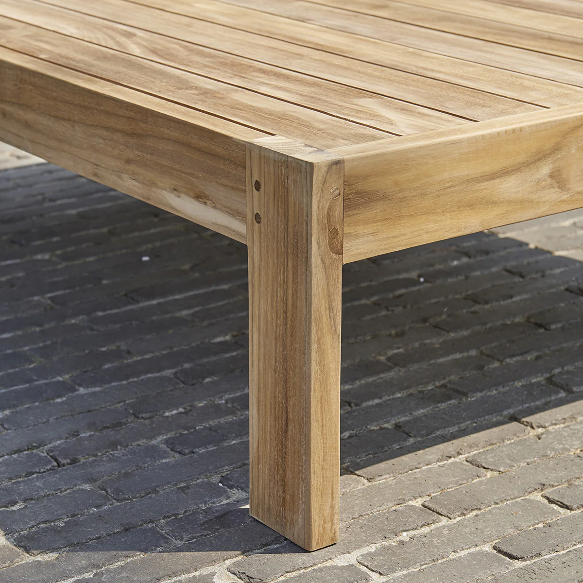 Table basse de jardin en teck 102 cm - Image 5