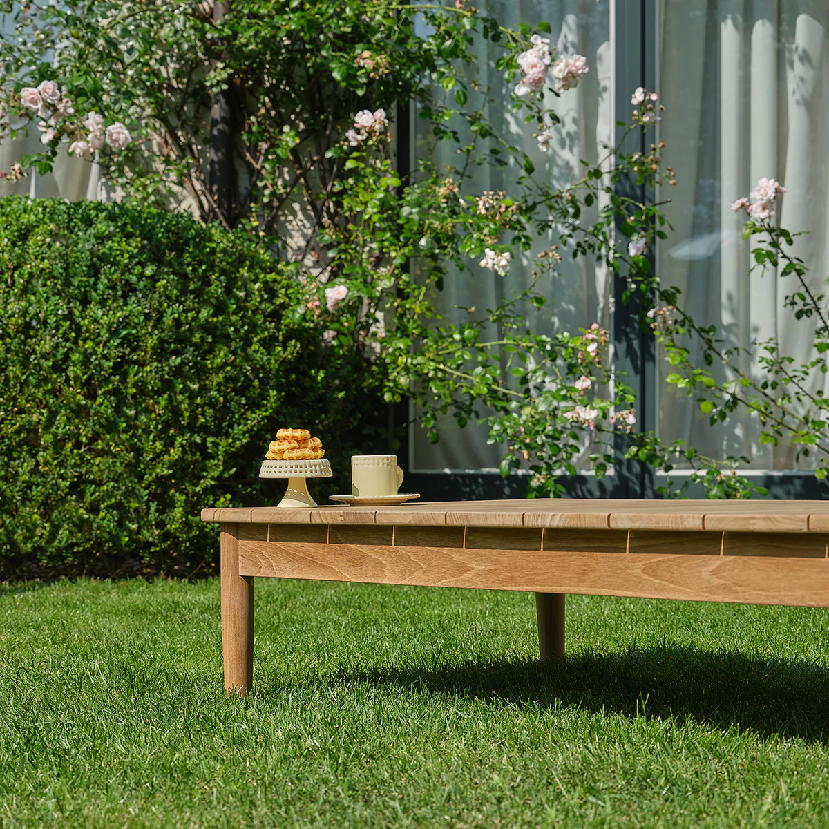 Table basse de jardin en teck massif 140 cm - Image 6