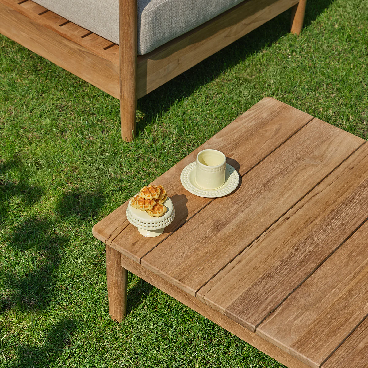 Table basse de jardin en teck massif 140 cm - Image 8