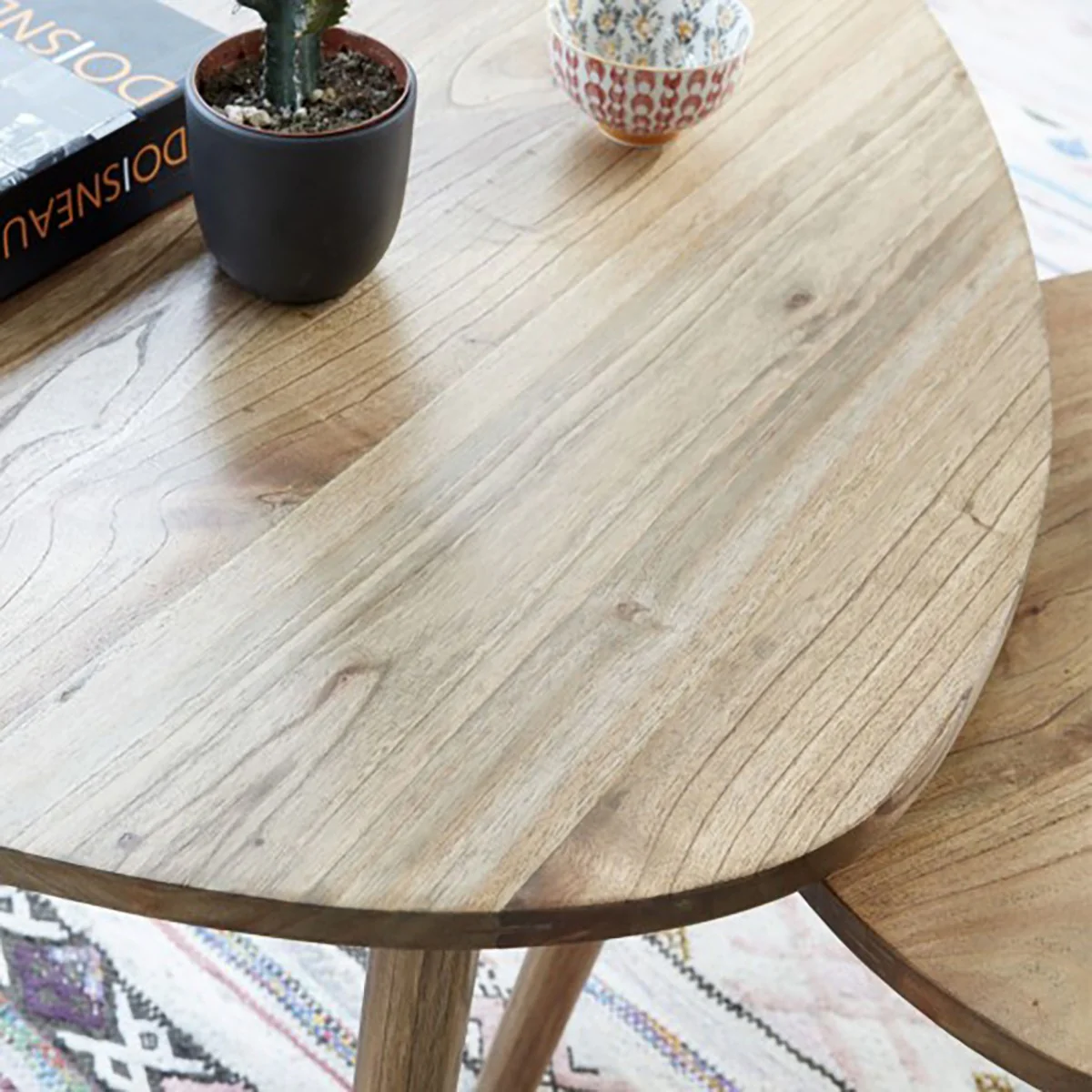 Table basse en mindi massif 100 cm - Image 3