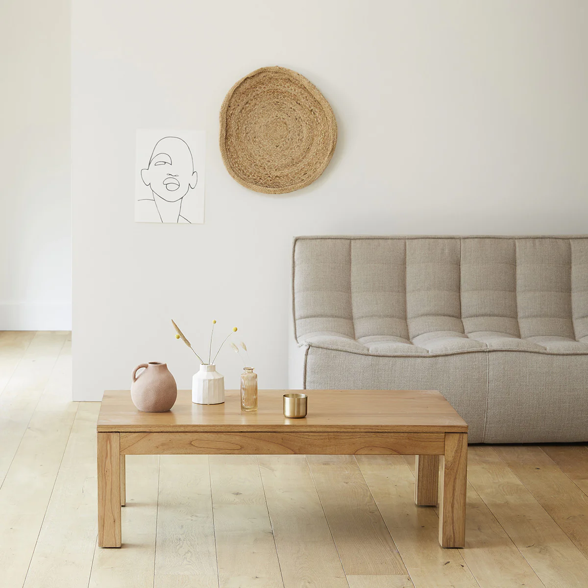 Table basse en mindi massif 110 cm - Image 3