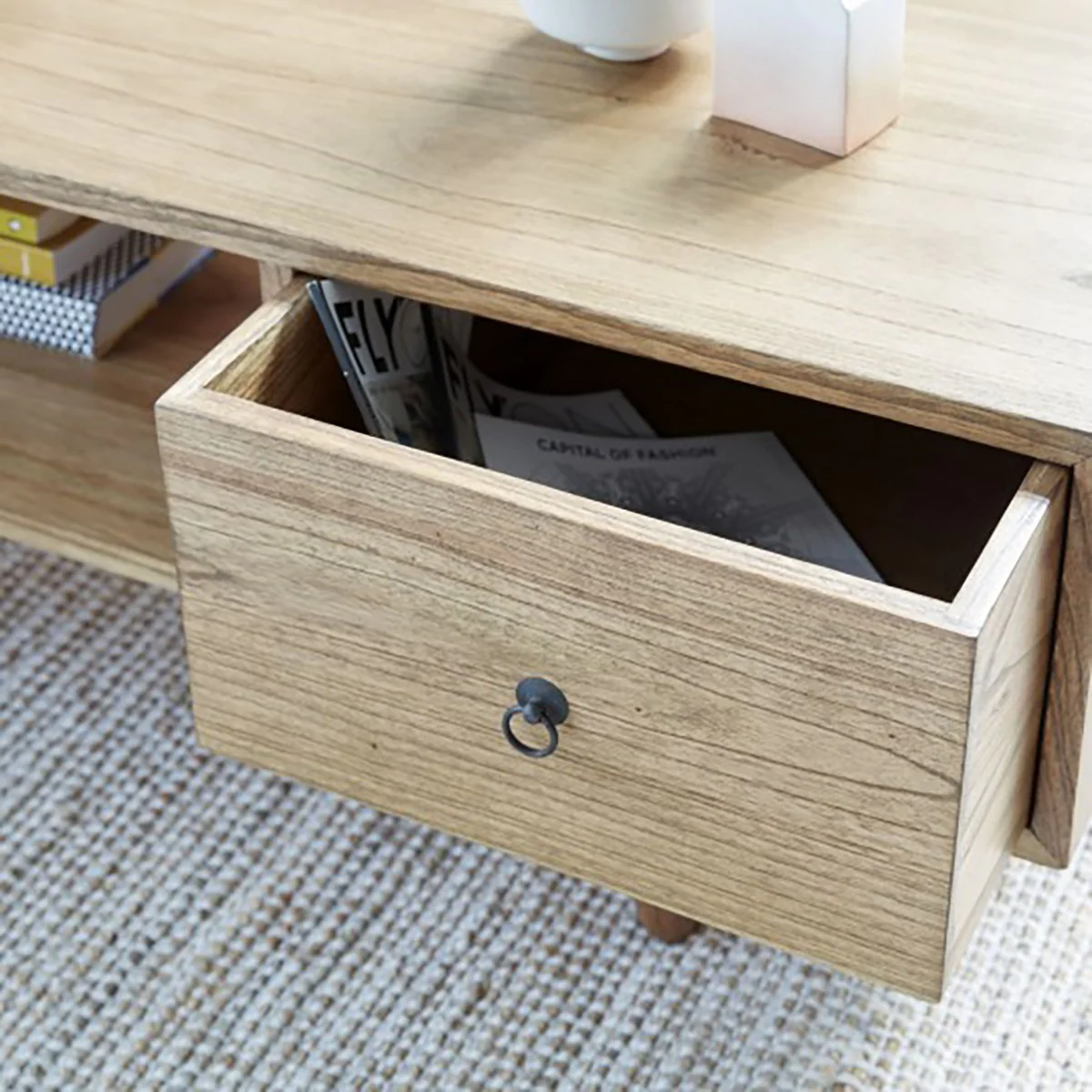 Table basse en mindi massif 120 cm - Image 3