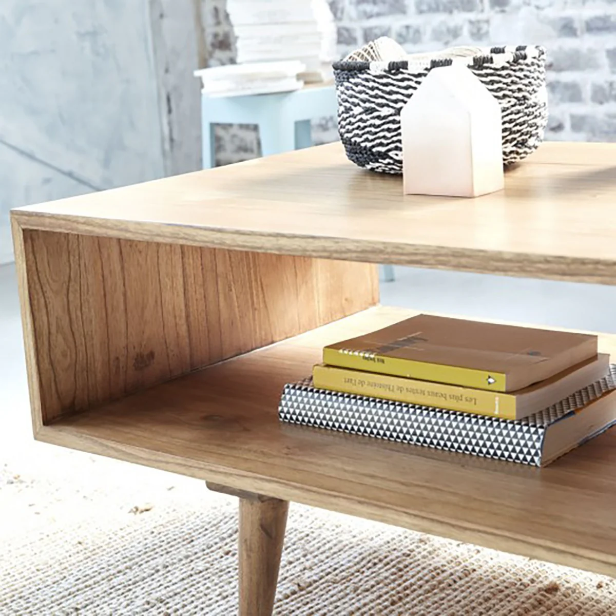 Table basse en mindi massif 120 cm - Image 4