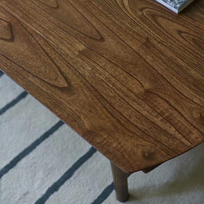 Table basse en mindi massif finition noyer 130 cm - Image 6