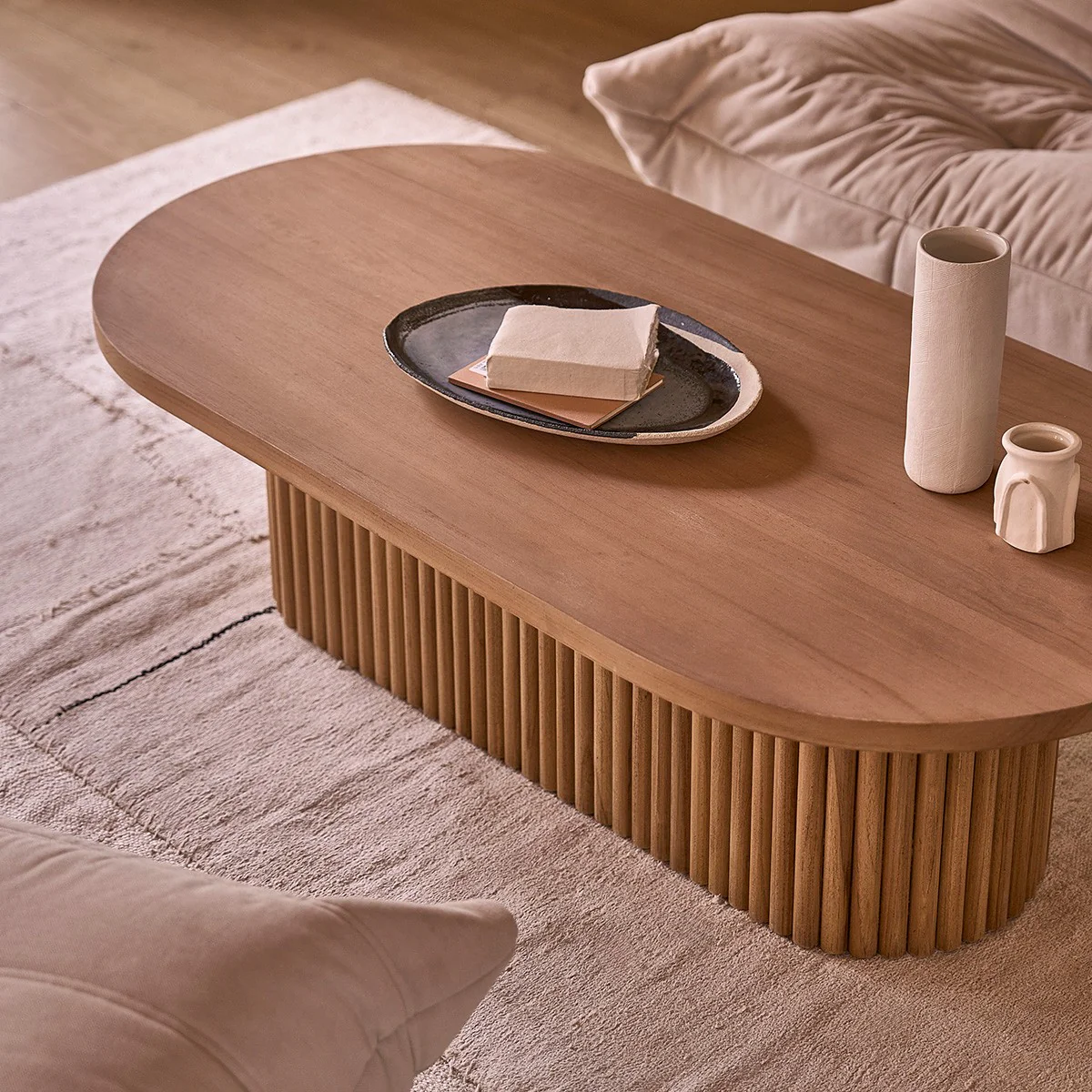 Table basse en teck massif 120 cm - Image 3