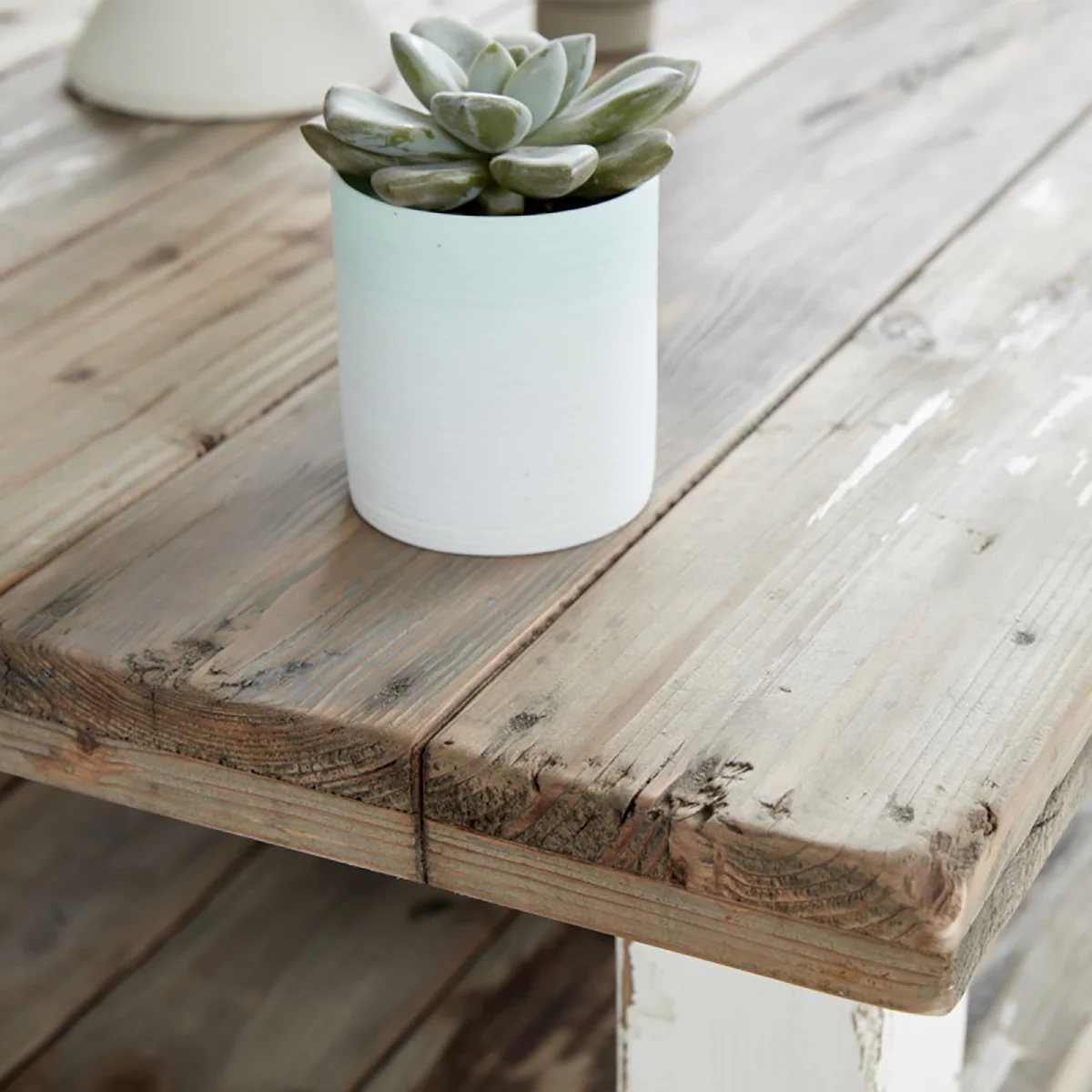 Table basse en bois recyclé massif 140 cm - Image 4