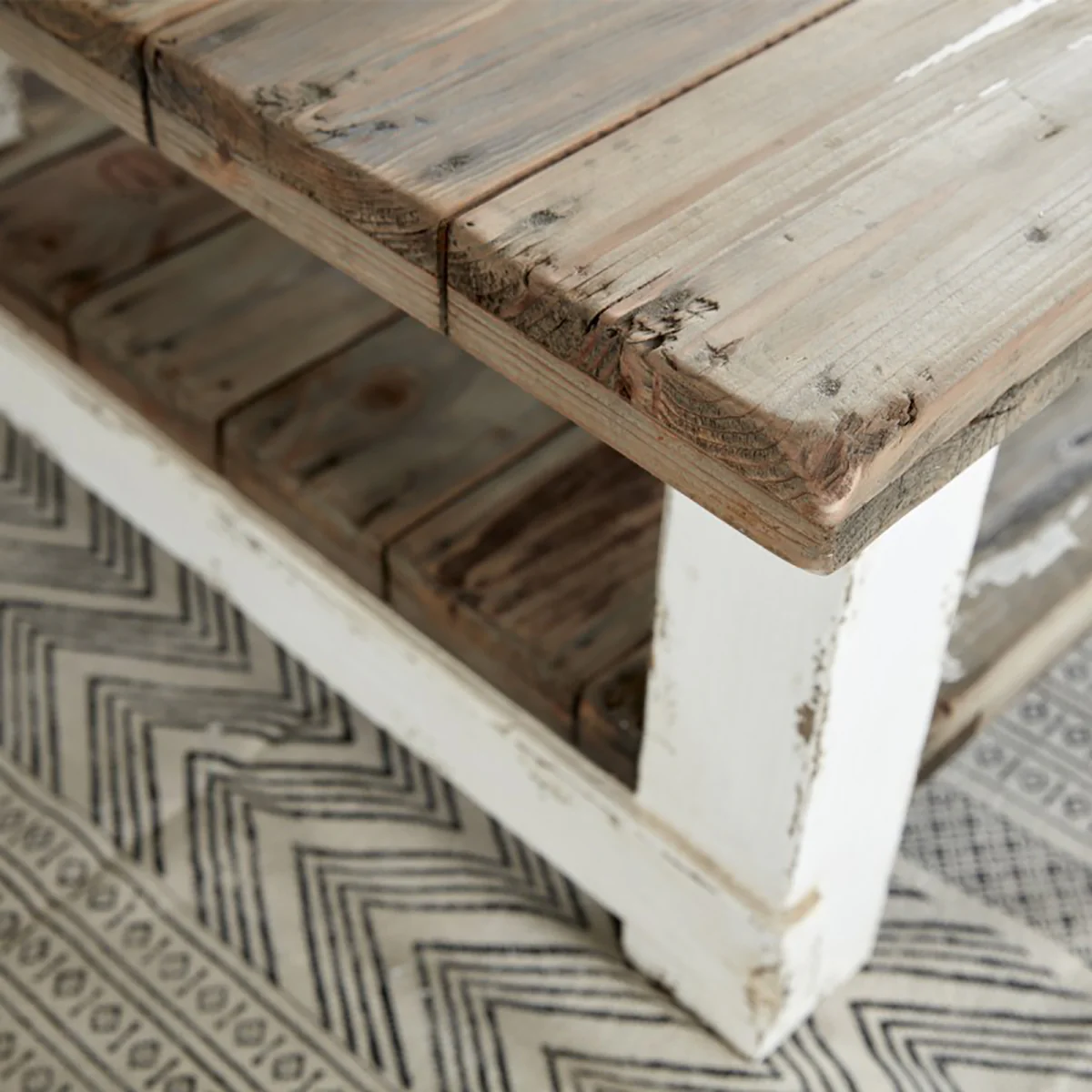 Table basse en bois recyclé massif 140 cm - Image 5