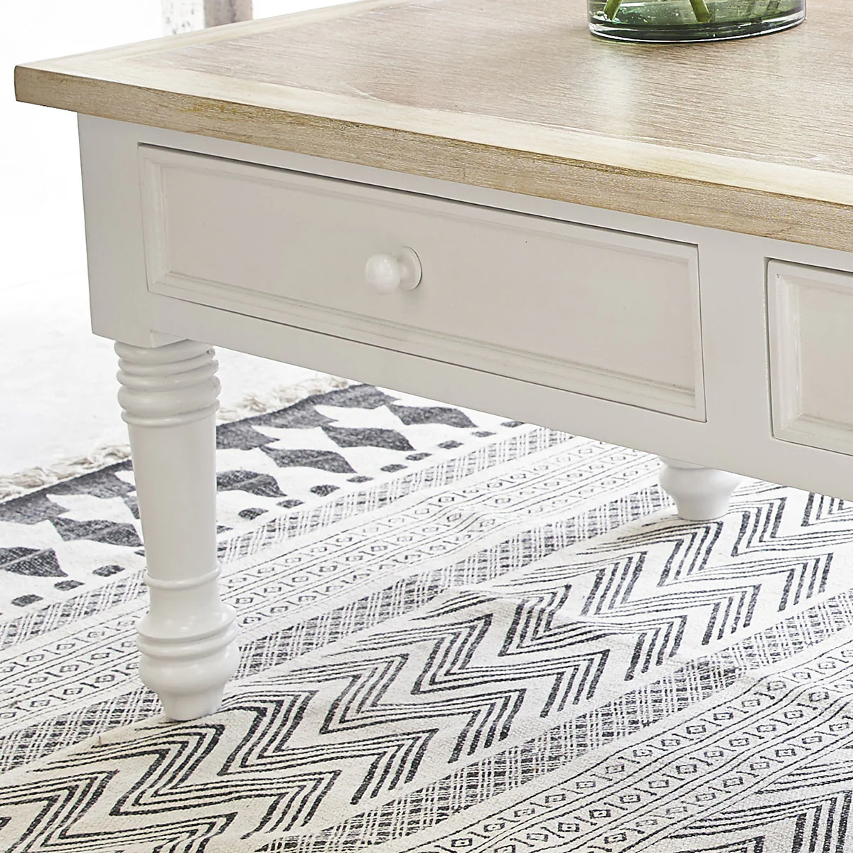 Table basse en acajou massif 130 cm - Image 3