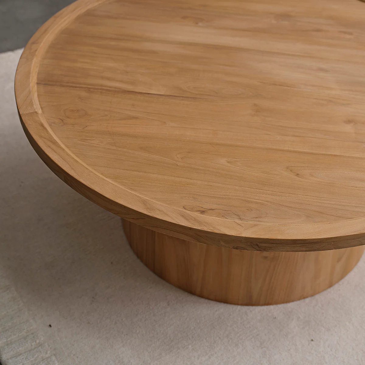 Table basse ronde en teck massif Ø 100 cm - Image 3