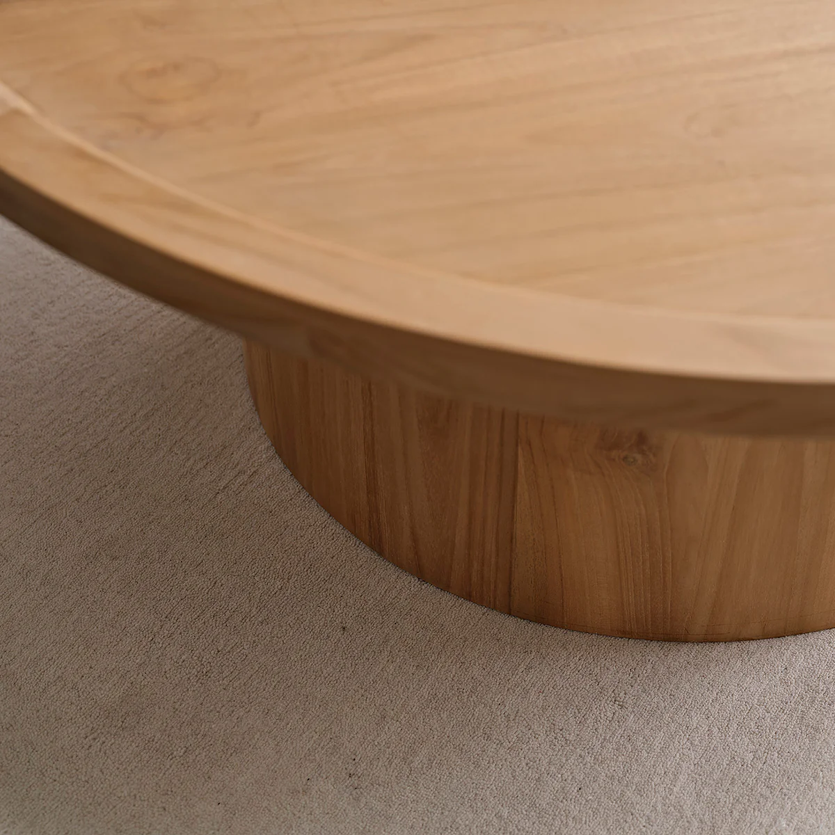 Table basse ronde en teck massif Ø 100 cm - Image 4